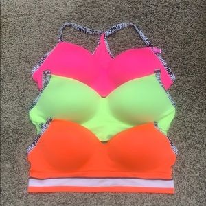 Pink Victoria’s Secret sports bras